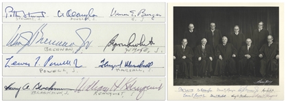 The Burger Supreme Court Signed 14 x 11 Photo -- Signed by All Nine Justices, Circa 1972